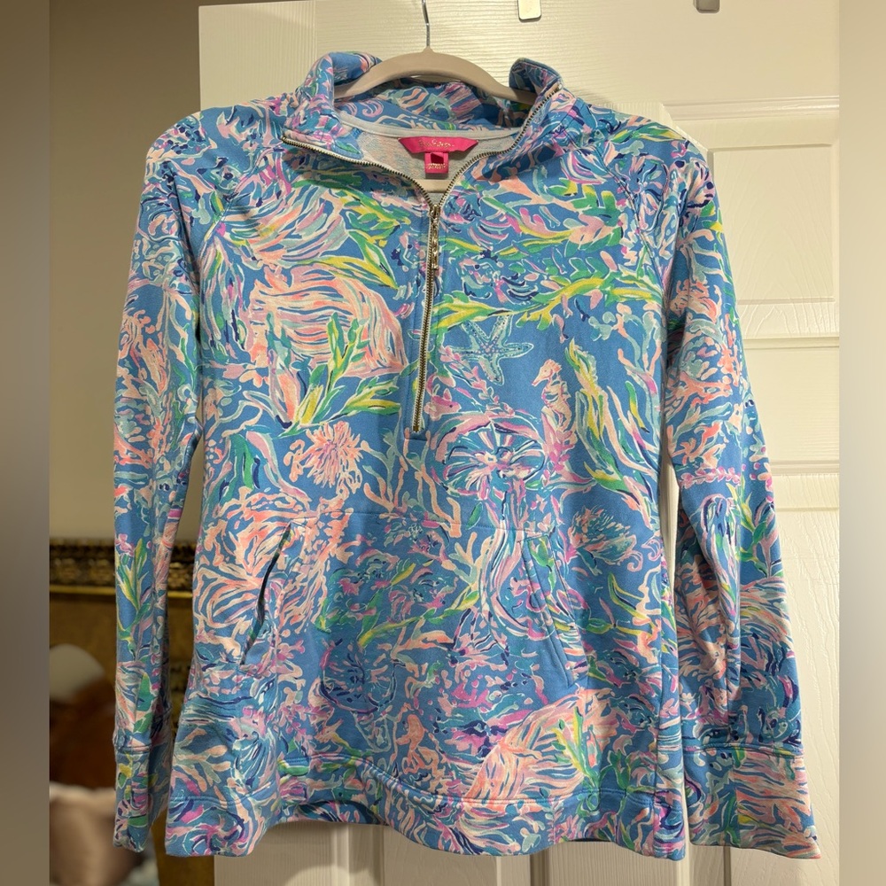 Lilly Pulitzer Blue and Pink Patterned Popover